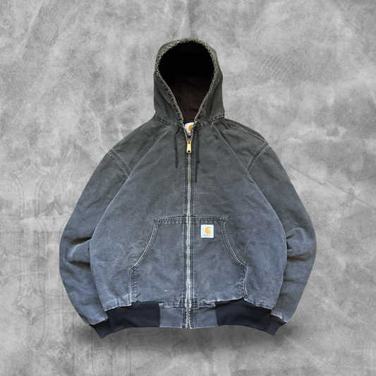 Stone Grey Carhartt Hooded Jacket 1990s (L)