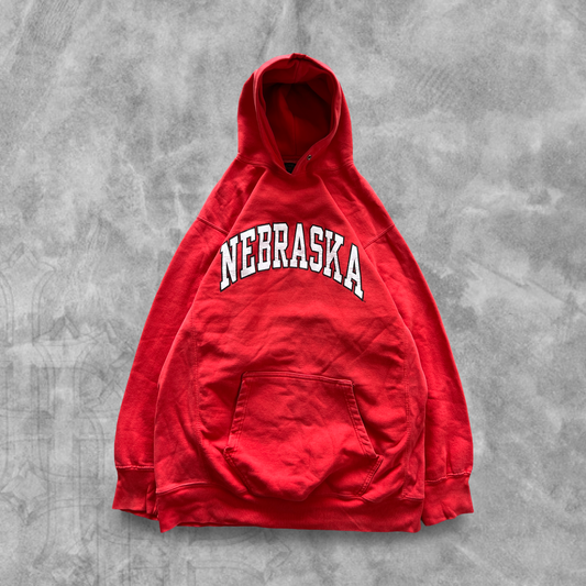 Faded Cherry Res Nebraska Cornhuskers Hoodie 1990s (L)