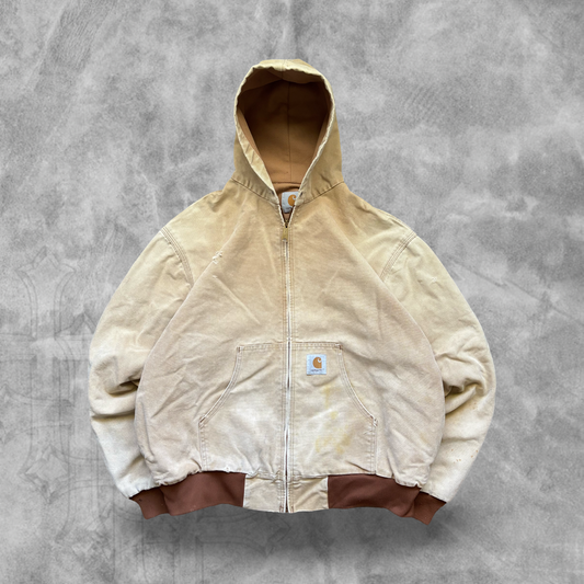 Tan Carhartt Hooded Jacket 1990s (XL)