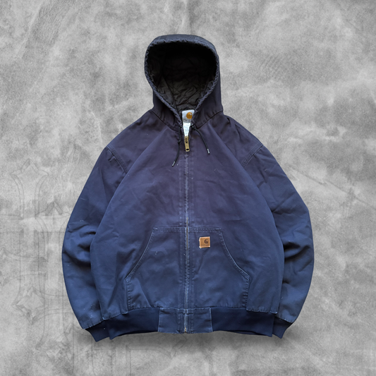Navy Blue Carhartt Hooded Jacket 2000s (L)