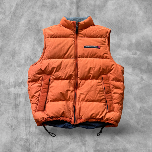 Orange Abercrombie Puffer Vest 1990s (L)