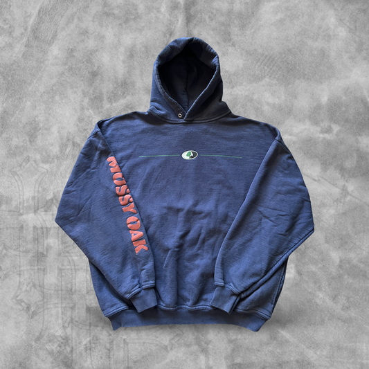 Navy Blue Mossy Oak Hoodie 1990s (XL)