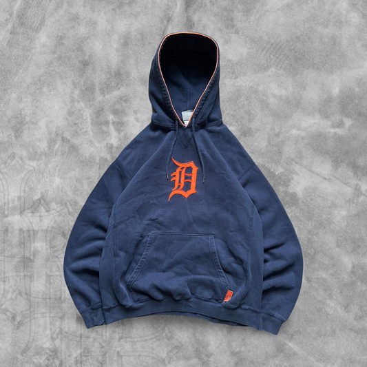 Navy Blue Detroit Tigers Hoodie 2000s (XL)
