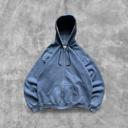 Faded Sky Blue Lee Hooded Jacket 1990s (XL)