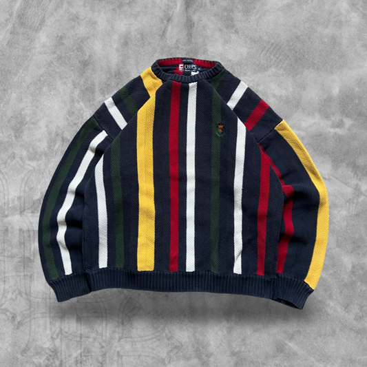Multicolored Striped Chaps Ralph Lauren Knit Sweater 1990s (L)