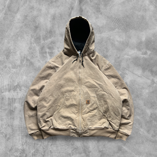 Sandstone Carhartt Hooded Jacket 1990s (XXL)