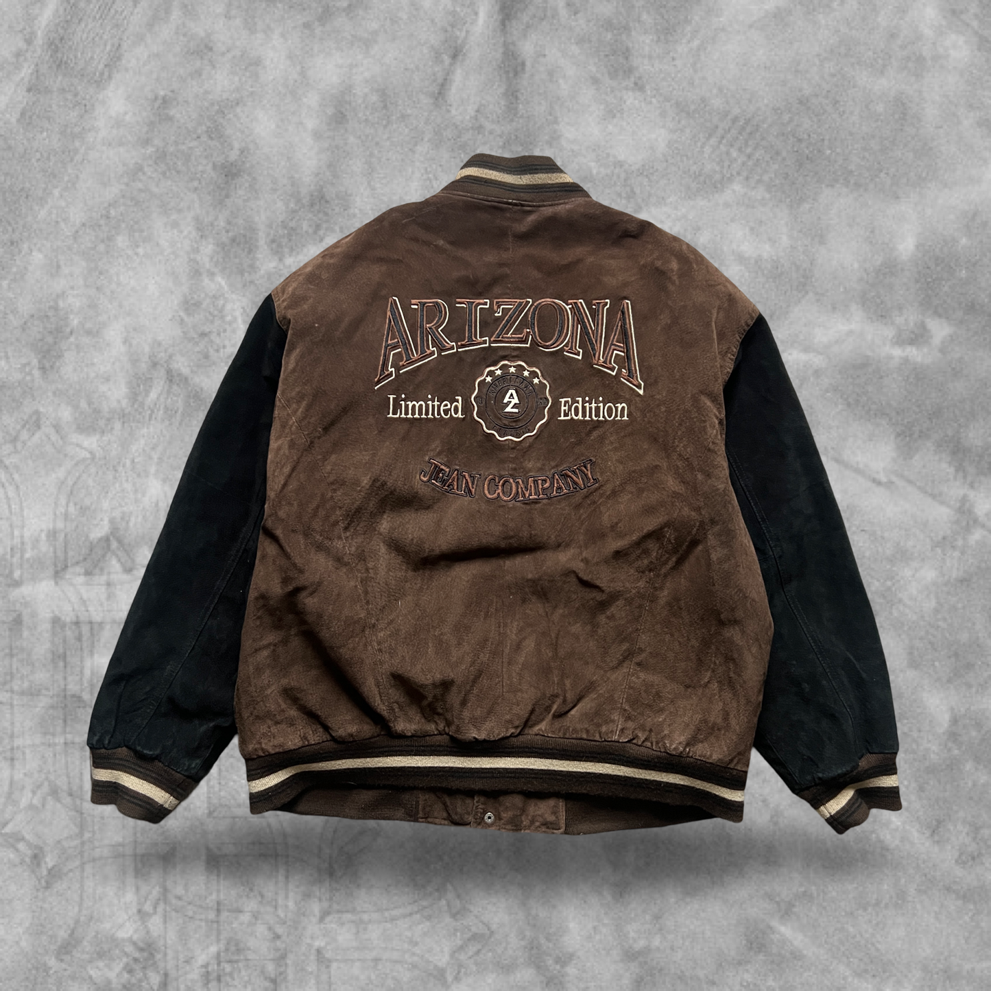 Brown Leather Limited Edition Arizona Jeans Quilt Lined Jacket 1990s (XL)