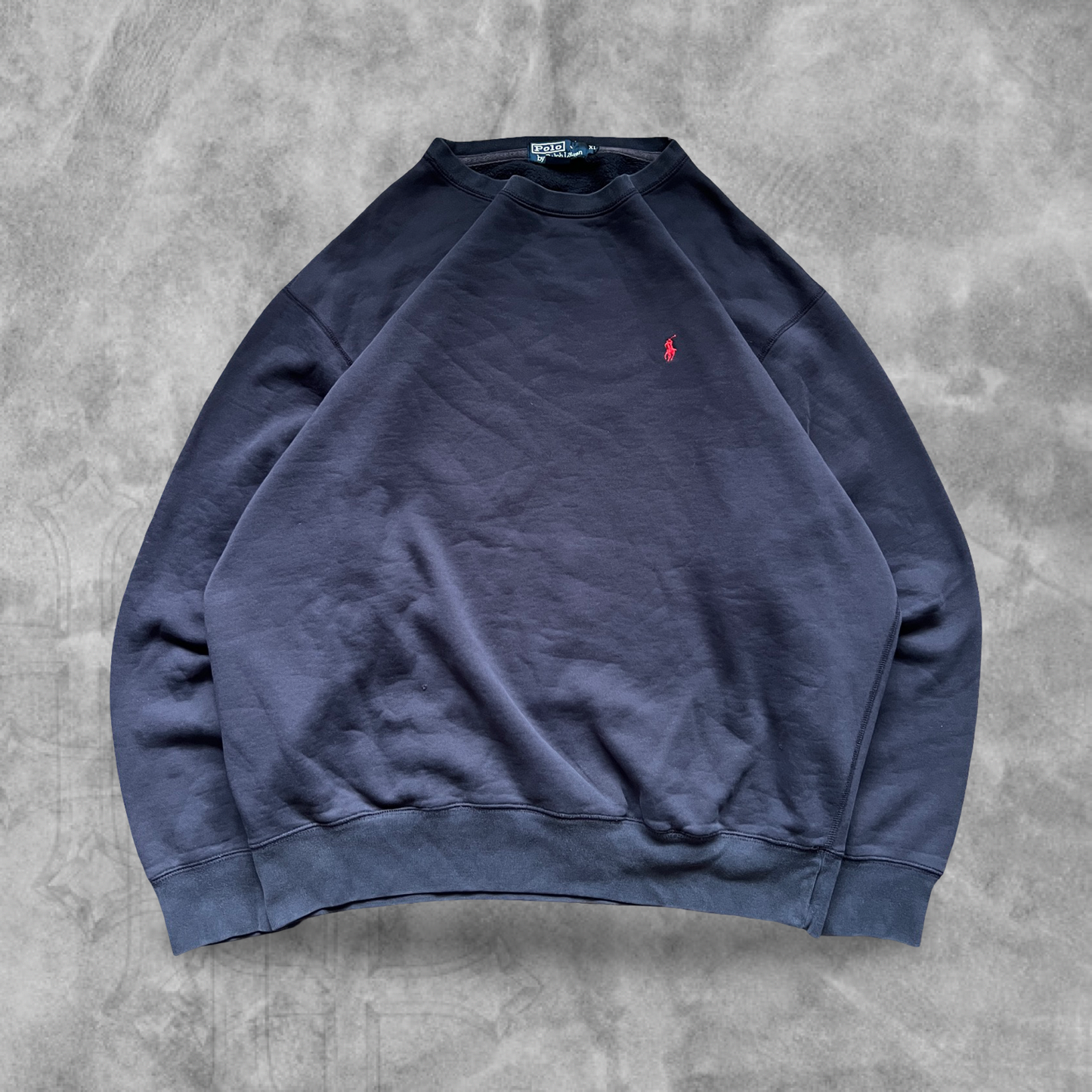 Navy Blue Polo Ralph Lauren Sweatshirt 1990s (XL)