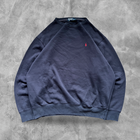 Navy Blue Polo Ralph Lauren Sweatshirt 1990s (XL)