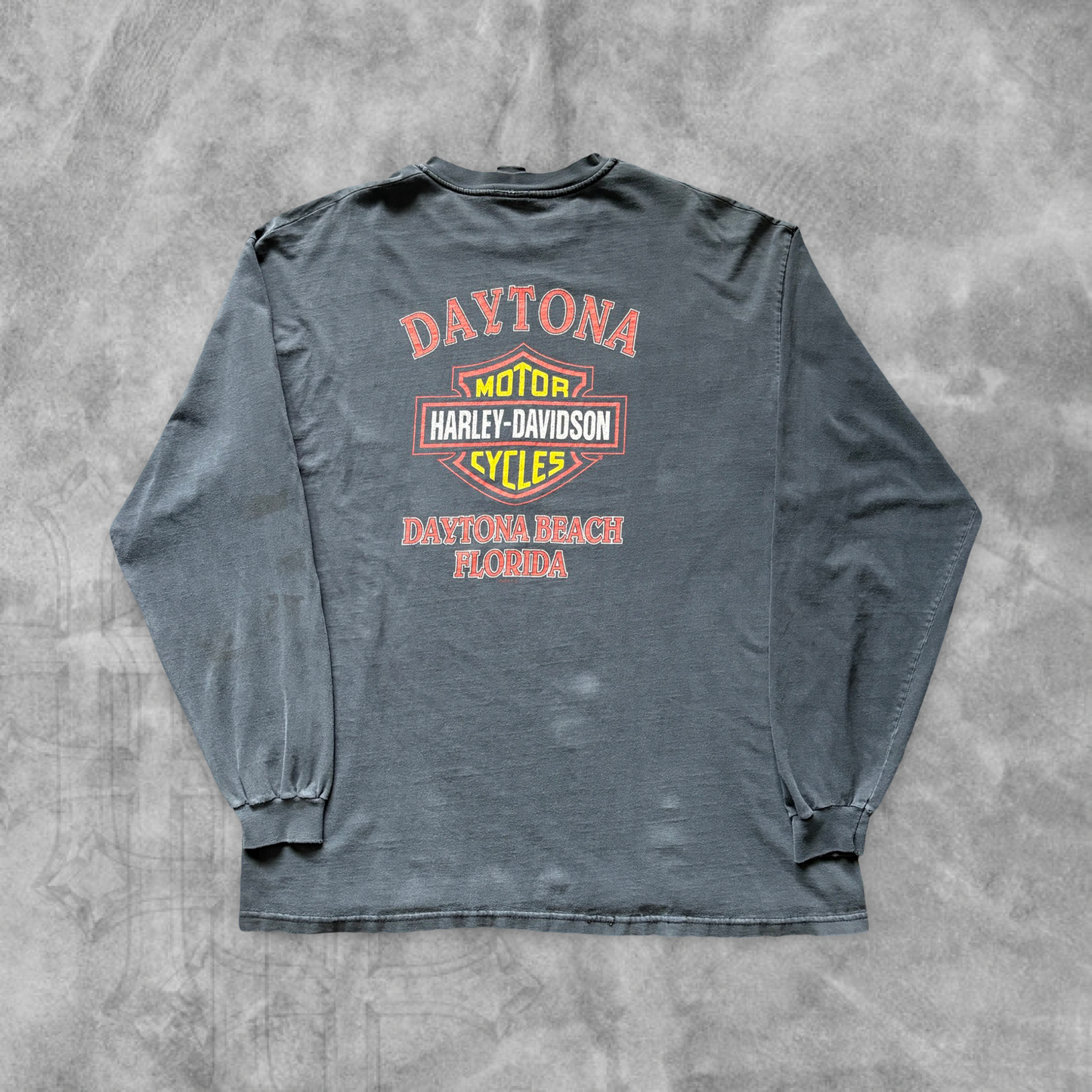 Faded Gray Harley Davidson Bike Week Long Sleeve Shirt 1999 (XL)