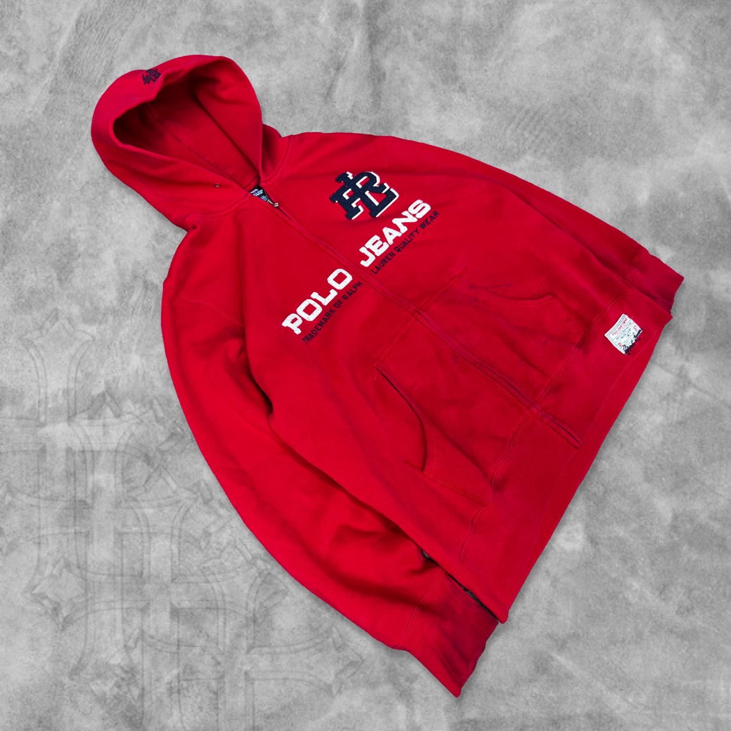 Red Polo Sport Hooded Jacket 1990s (L)