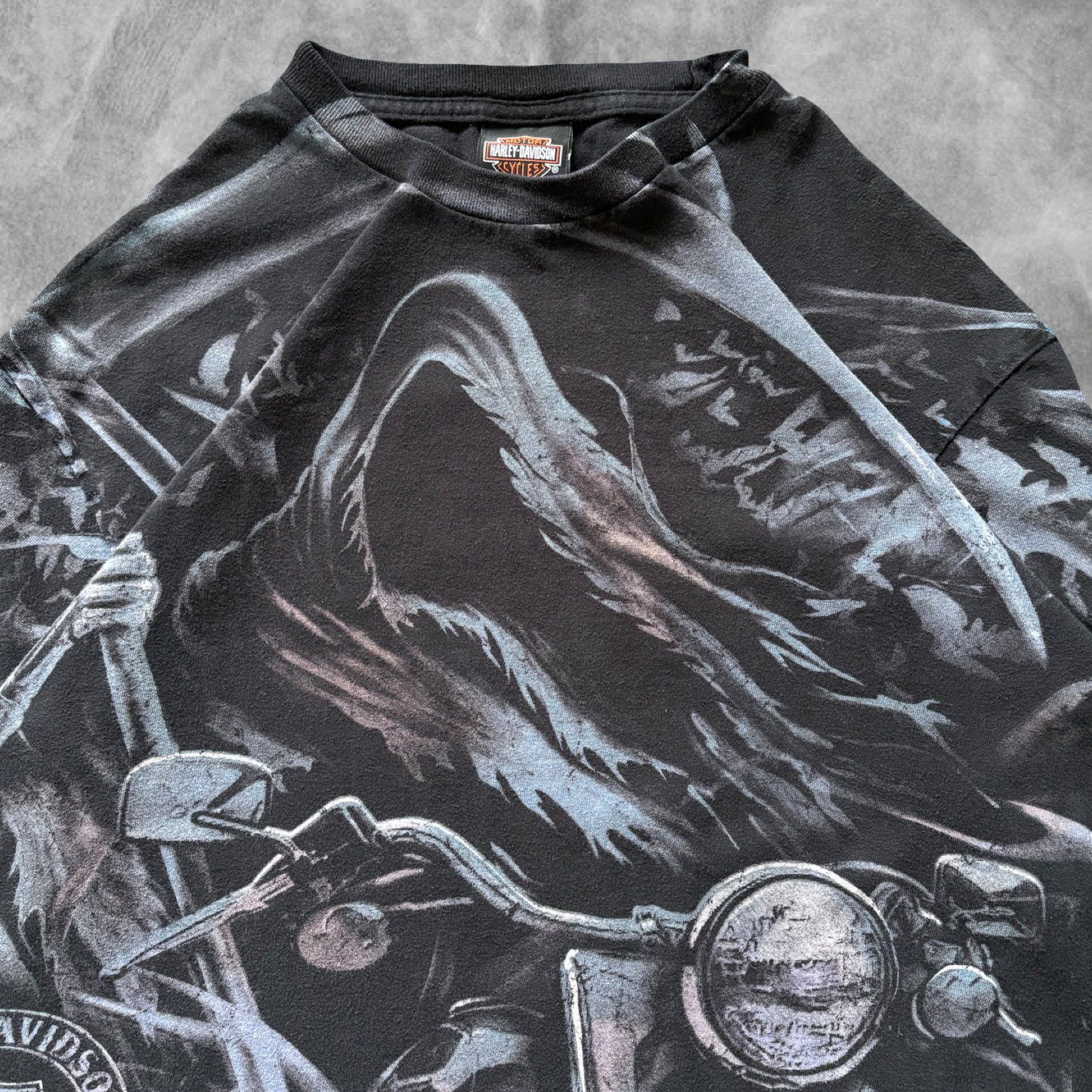 Black Grim Reaper Harley Davidson Shirt 2010s (L)