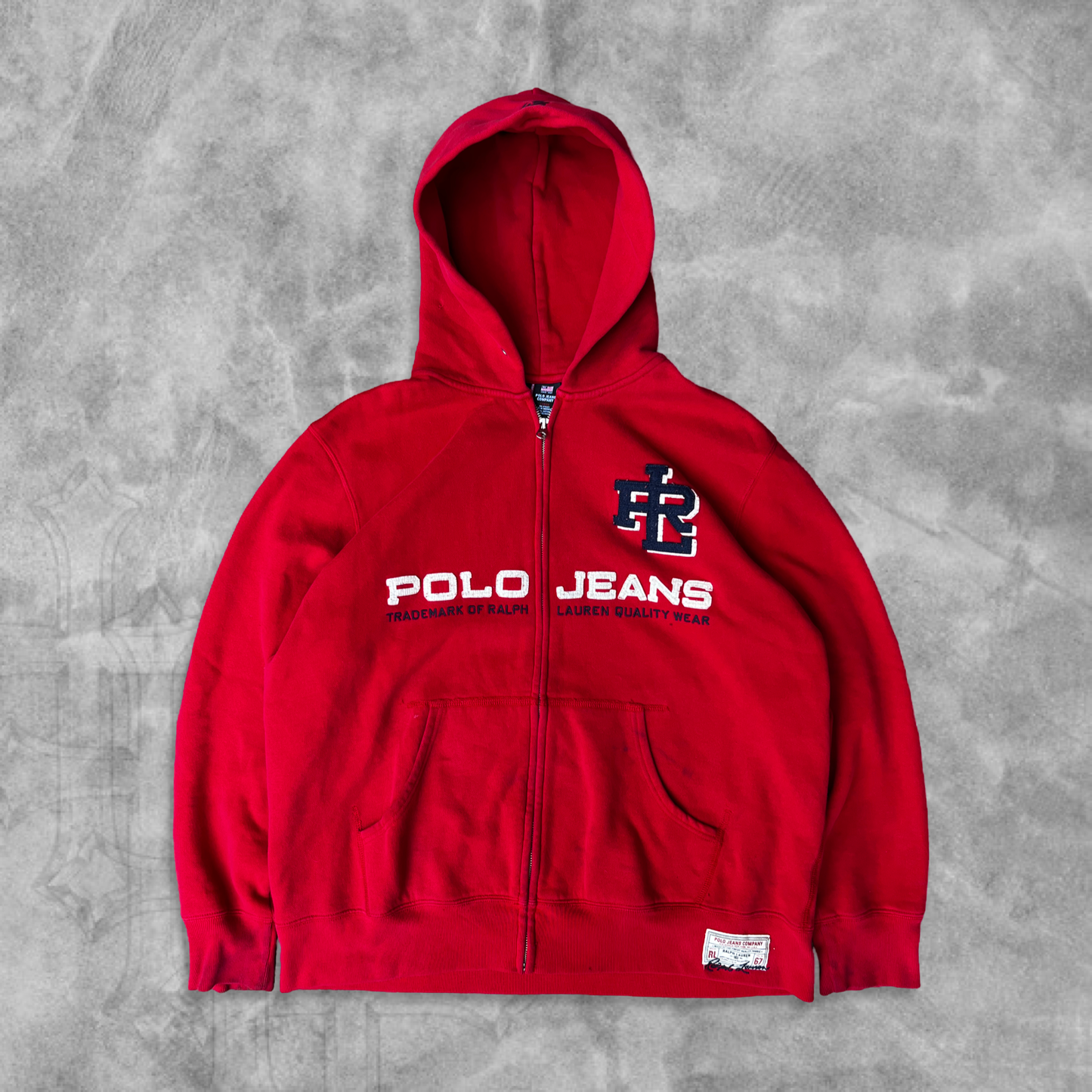 Red Polo Sport Hooded Jacket 1990s (L)