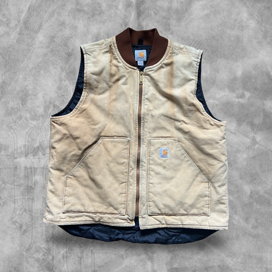 Faded Tan Carhartt Vest 2000s (L)