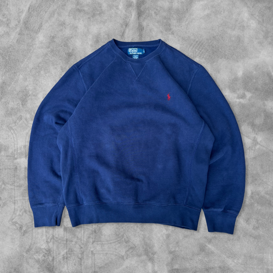 Navy Polo Sweatshirt 1990s (L)