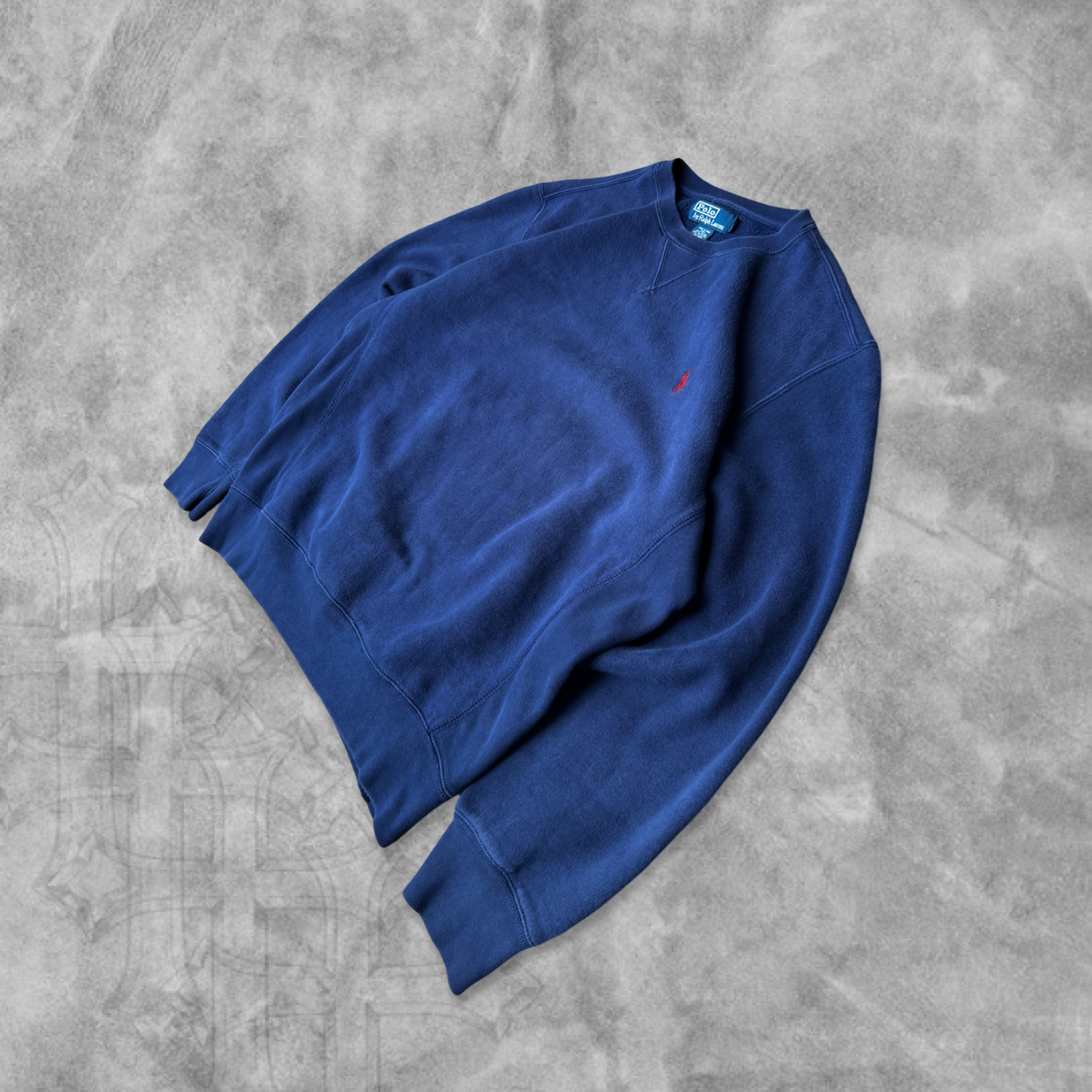 Navy Polo Sweatshirt 1990s (L)