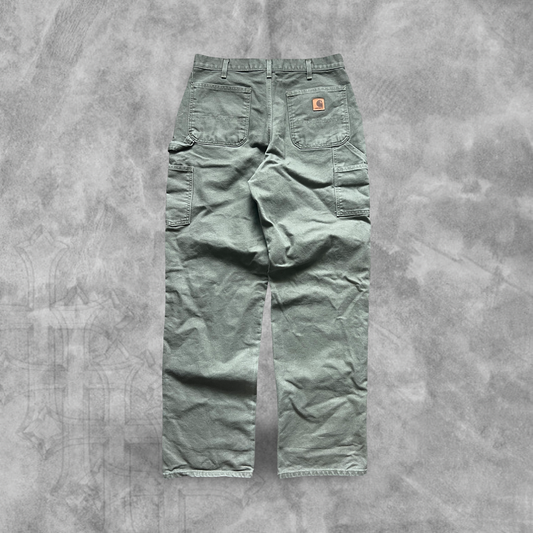 Olive Green Carhartt Carpenter Pants 2000s (34x34)