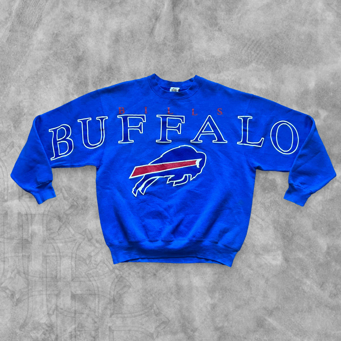 Blue Buffalo Bills Spell Out Sweatshirt 1990s (XL)