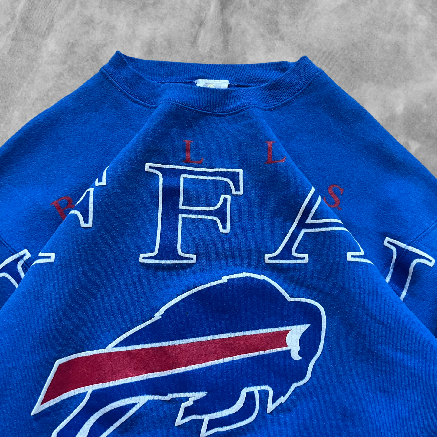 Blue Buffalo Bills Spell Out Sweatshirt 1990s (XL)