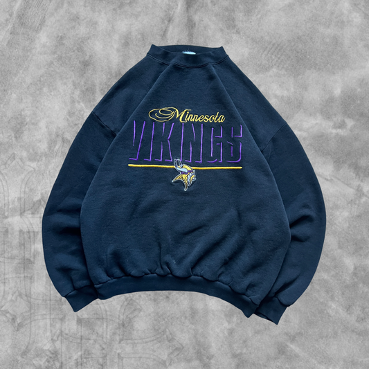 Black Minnesota Vikings Sweatshirt 1990s (L)