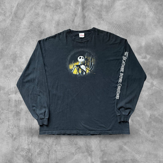 Black Nightmare Before Christmas Long Sleeve Shirt 1990s (XL)