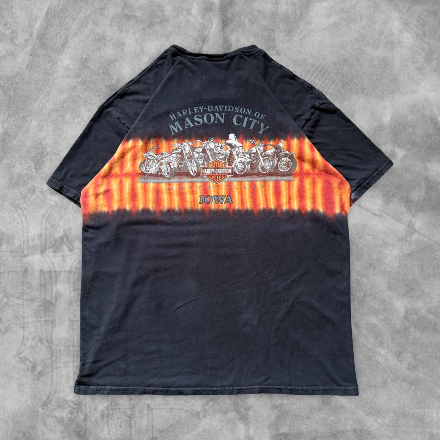 Black Harley Davison Flame Wrap Around Shirt 2000s (L)