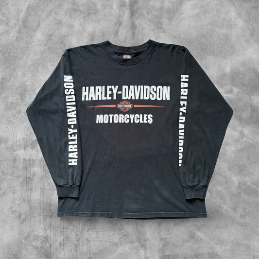Black Harley Davison Long Sleeve Shirt 2000s (XL)