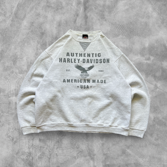 Heather Gray American Made Harley Davidson Sweatshirt 1990s (S)