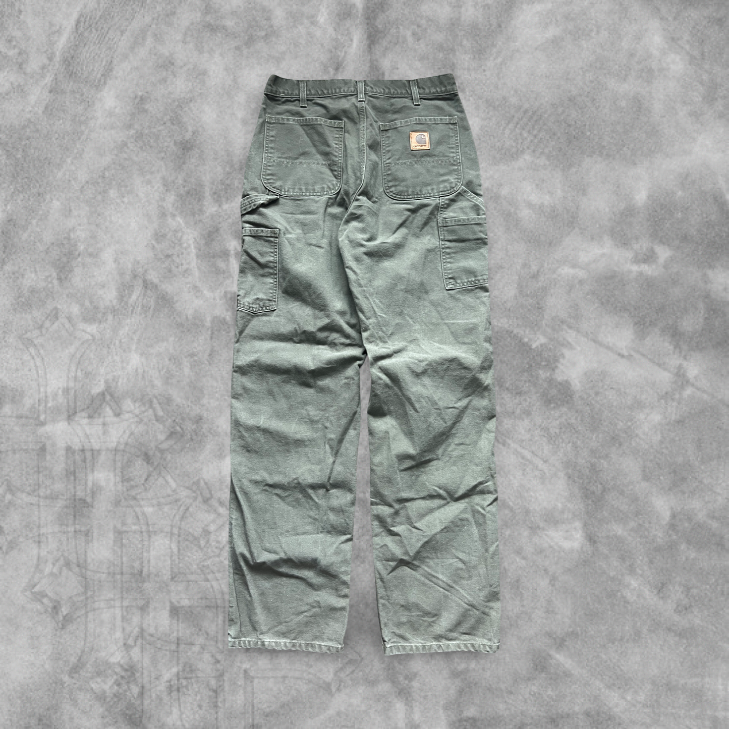 Olive Green Carhartt Carpenter Pants 1990s (32x34)