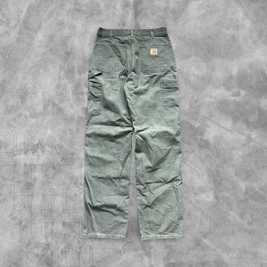 Olive Green Carhartt Carpenter Pants 1990s (32x34)