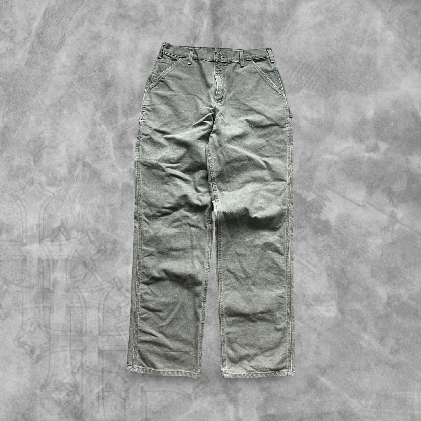 Olive Green Carhartt Carpenter Pants 1990s (32x34)