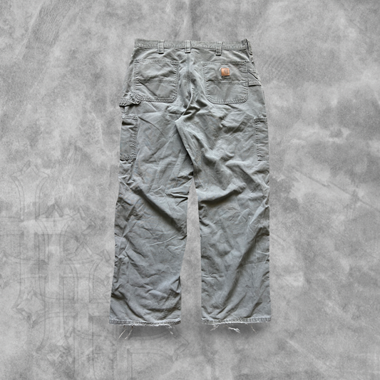Distressed Gray Carhartt Carpenter Pants 2000s (36x32)