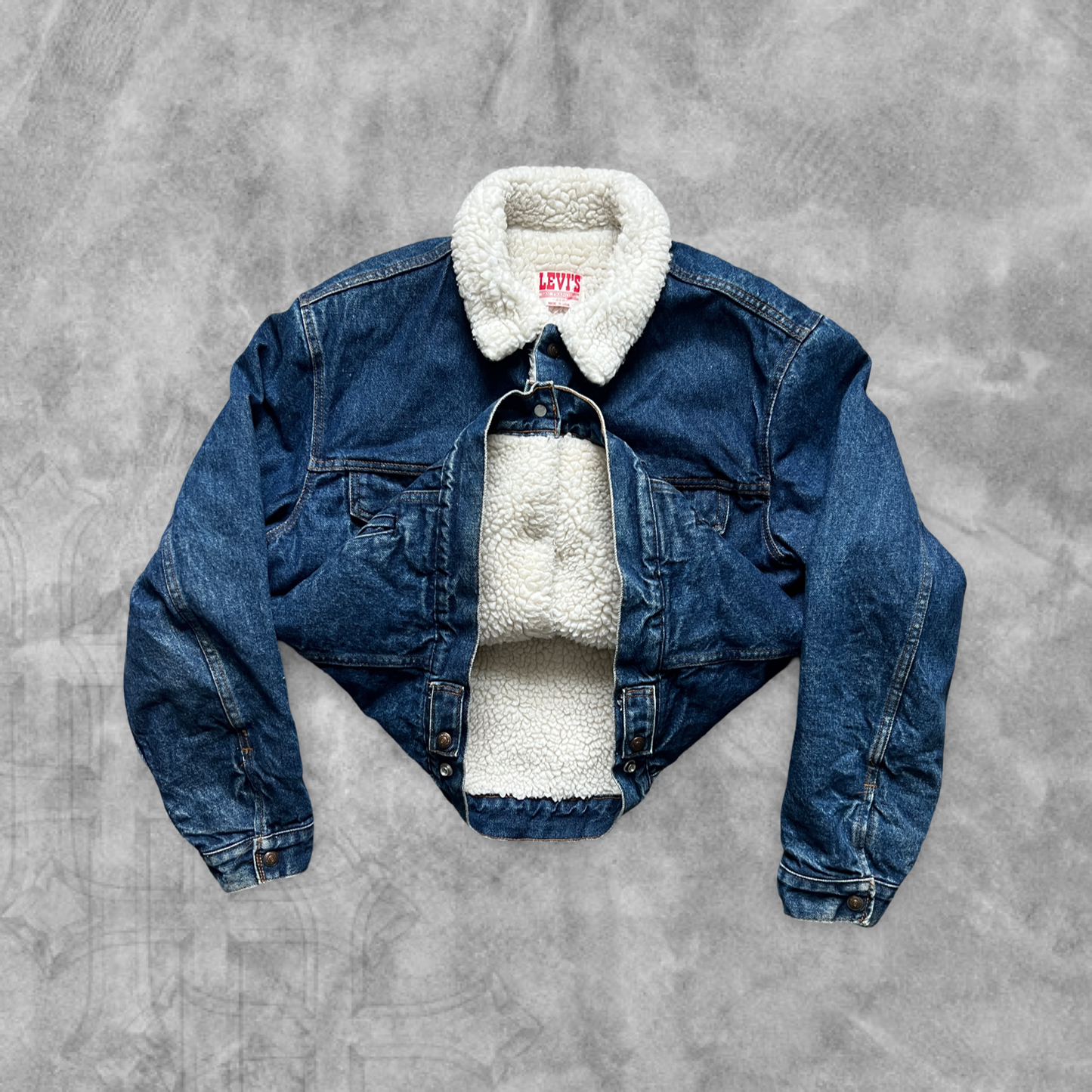 Denim Levis Fleece Lined Trucker Jacket 1980s (M)