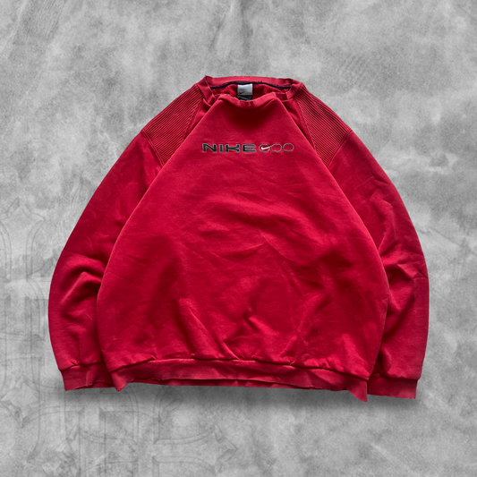 Faded Red Nike Sweatshirt 2000s (L)
