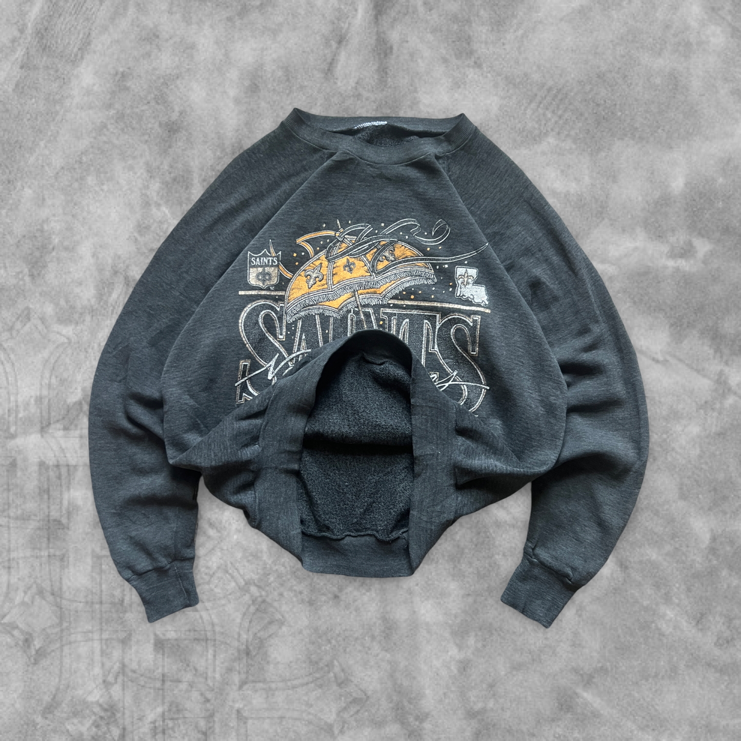 Charcoal Gray New Orleans Saints Sweatshirt 1987 (M)