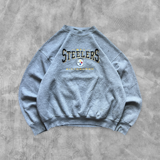 Gray Pittsburg Steelers Sweatshirt 1990s (M)