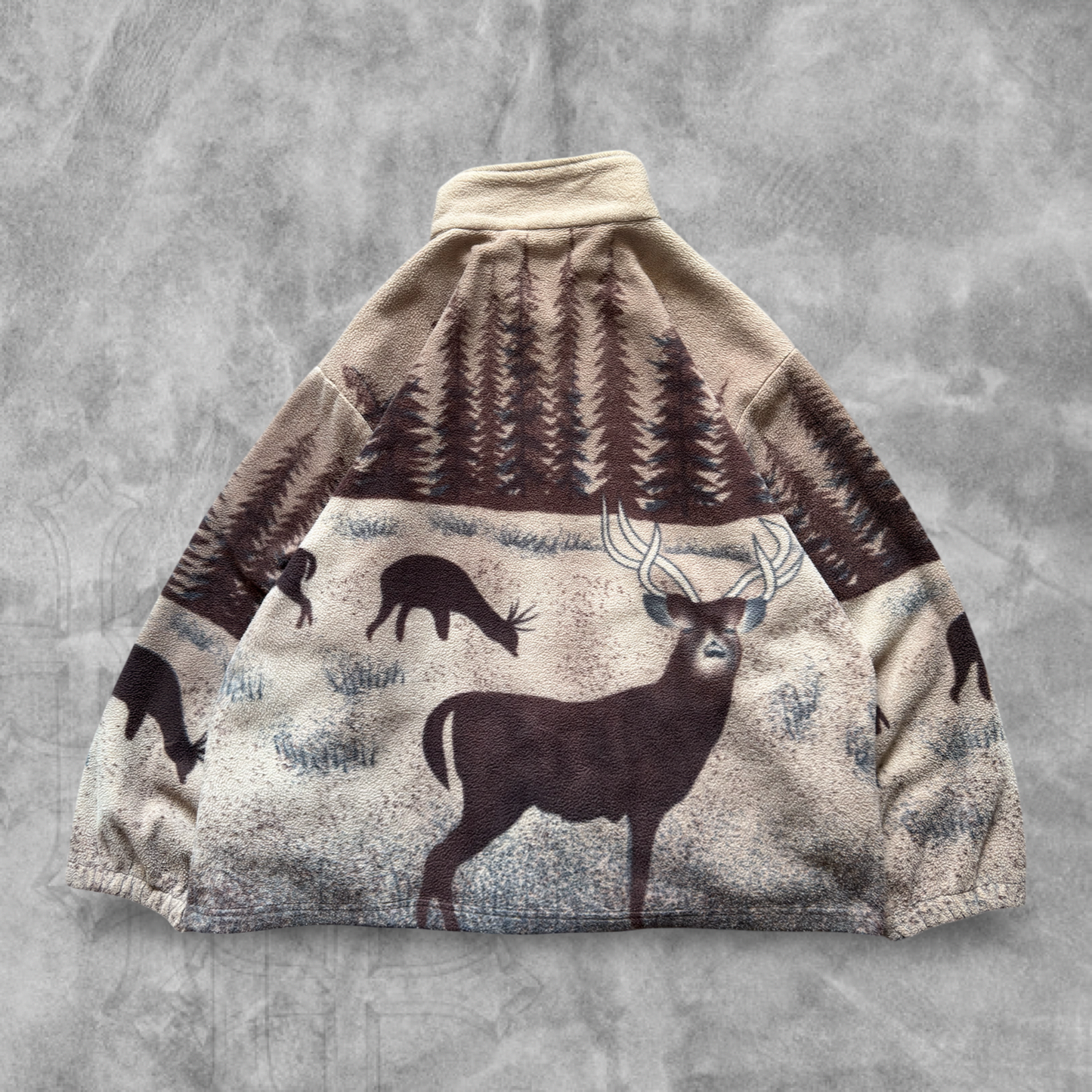 Multicolored Deer Nature All Over Print Jacket 1990s (XL)