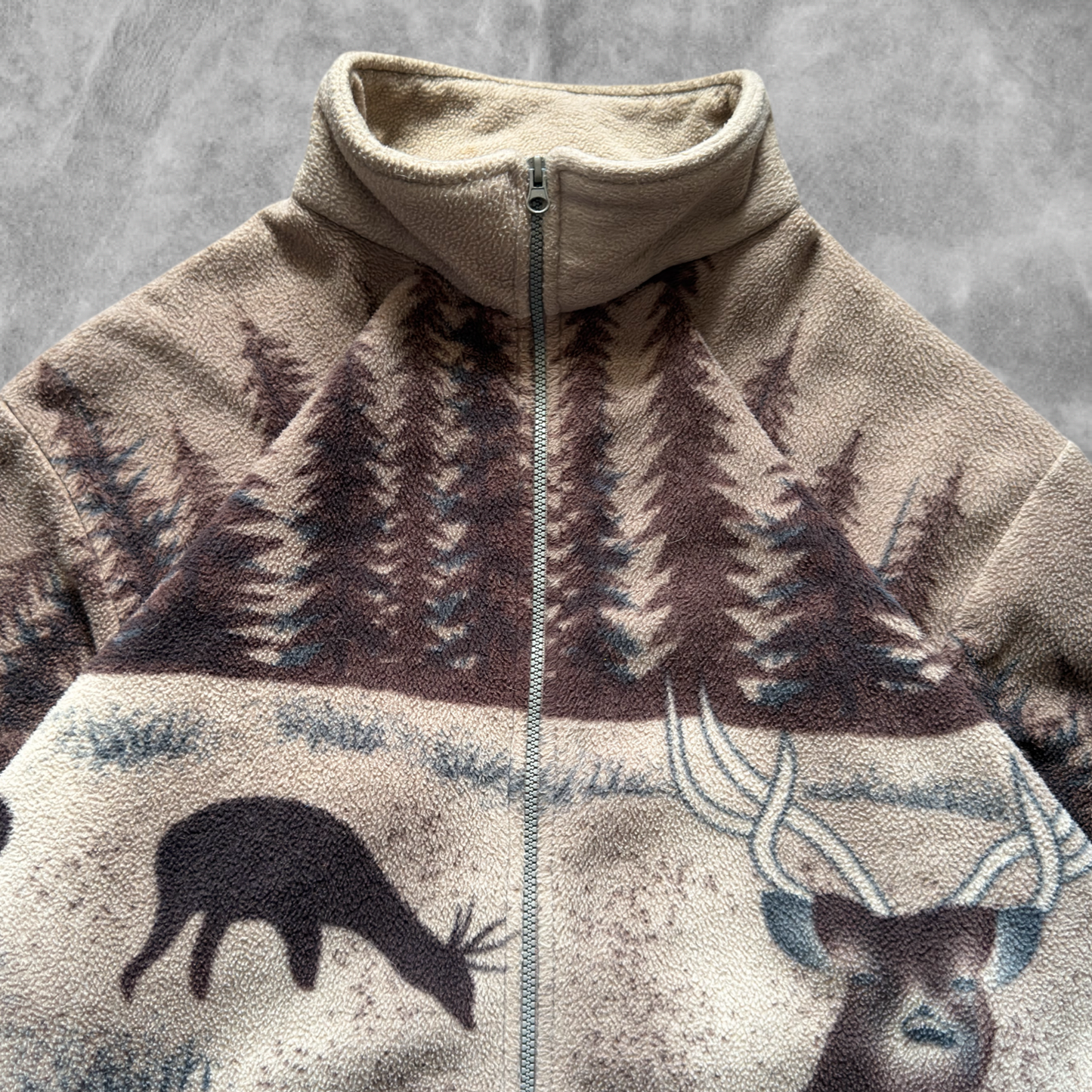 Multicolored Deer Nature All Over Print Jacket 1990s (XL)